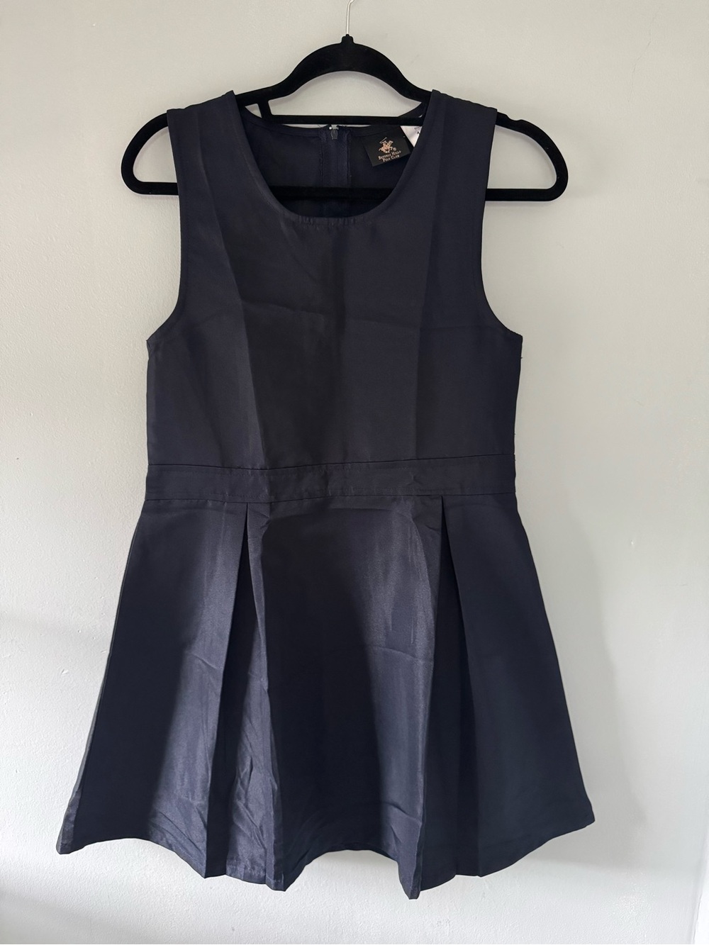 Beverly Hills Polo Club Girls Navy Pleated Sleeveless Dress